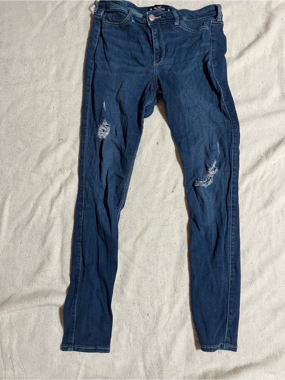 Vintage Hollister Dark Blue Distressed Women's Jeans
